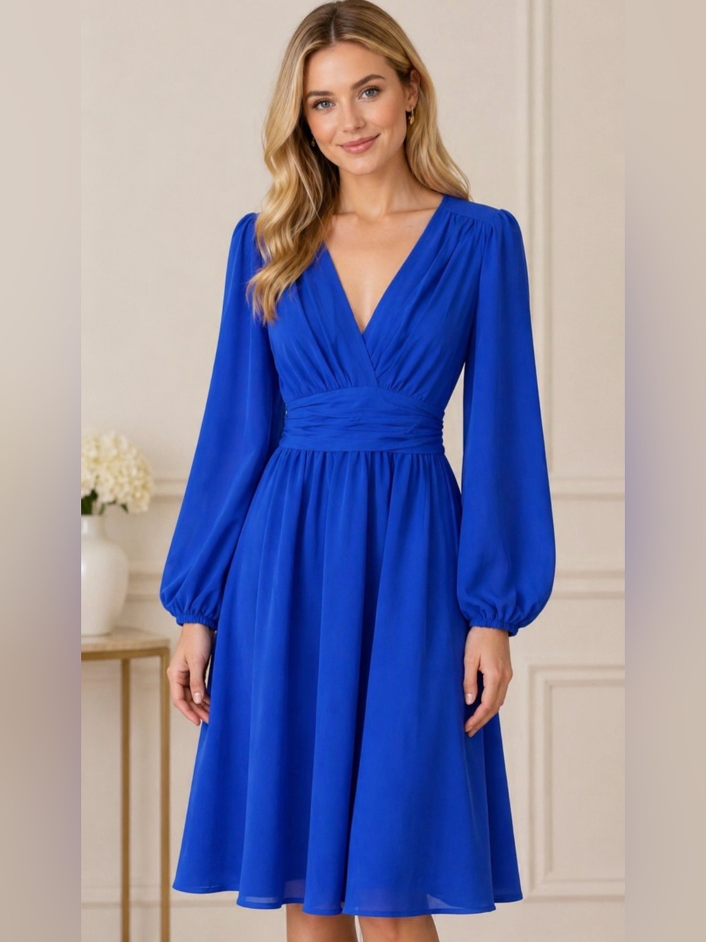 ✨ SHEIN Royal Blue Long Sleeve Dress – Size Large ✨